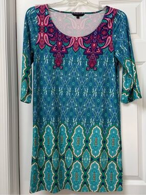 Felicity & Coco paisley print jersey shift dress size M